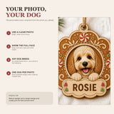 Personalized Gingerbread Cookie Pup Photo Wood Ornament - Custom Pet Keepsake - image 7