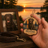 Personalized Lakeside Sunset Pet Memorial Photo Wood Ornament - Custom Pet Keepsake - image 4