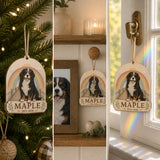 Personalized Rainbow Bridge Pet Memorial Photo Wood Ornament - Custom Pet Keepsake - image 2