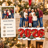 Custom Photo Four Generations Together Acrylic Ornament — Photo or personalization guide