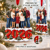 Custom Photo Four Generations Together Acrylic Ornament — Flat acrylic material