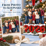 Custom Photo Four Generations Together Acrylic Ornament — Personalization example