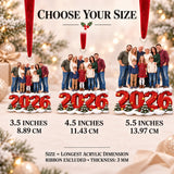 Custom Photo Four Generations Together Acrylic Ornament — Size guide