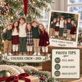 Custom Photo Cousins Crew Lineup Acrylic Ornament — Photo or personalization guide