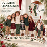 Custom Photo Cousins Crew Lineup Acrylic Ornament — Flat acrylic material
