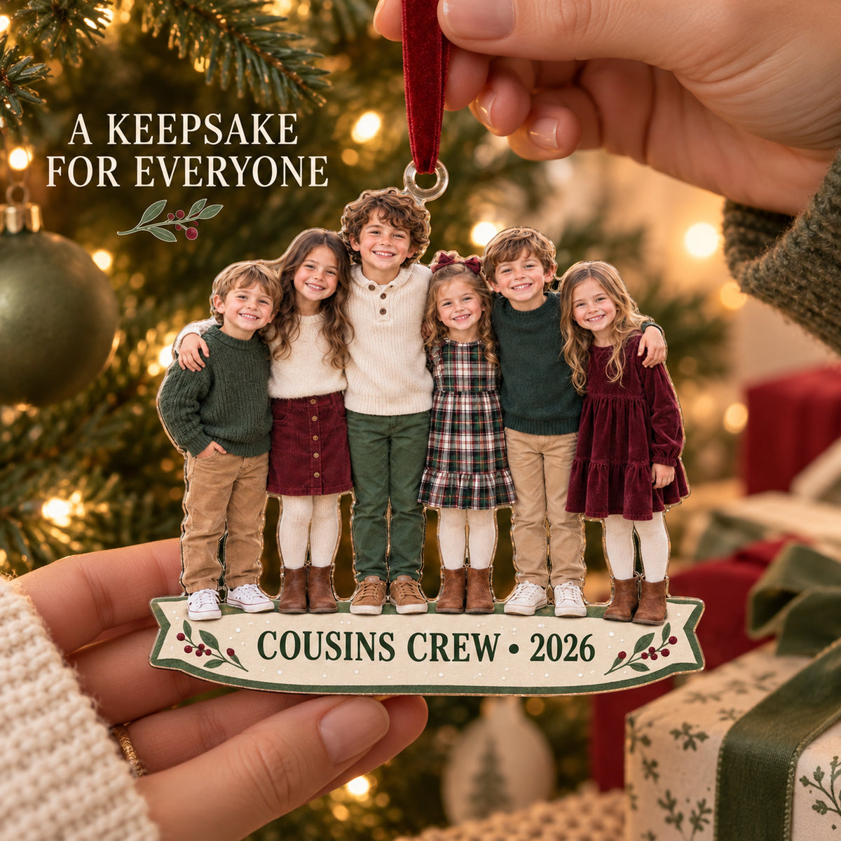 Custom Photo Cousins Crew Lineup Acrylic Ornament — Gift inspiration