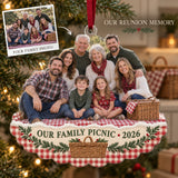 Custom Photo Family Picnic Reunion Acrylic Ornament — Main design
