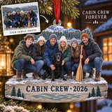 Custom Photo Lake Cabin Reunion Acrylic Ornament — Main design