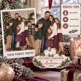 Custom Photo Blended Family First Christmas Acrylic Ornament — Photo or personalization guide