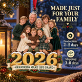 Custom Photo Grandparents and All Grandkids Acrylic Ornament — Production and delivery