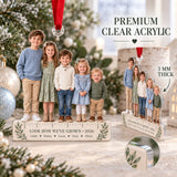 Custom Photo Grandkids Growth Lineup Acrylic Ornament — Flat acrylic material