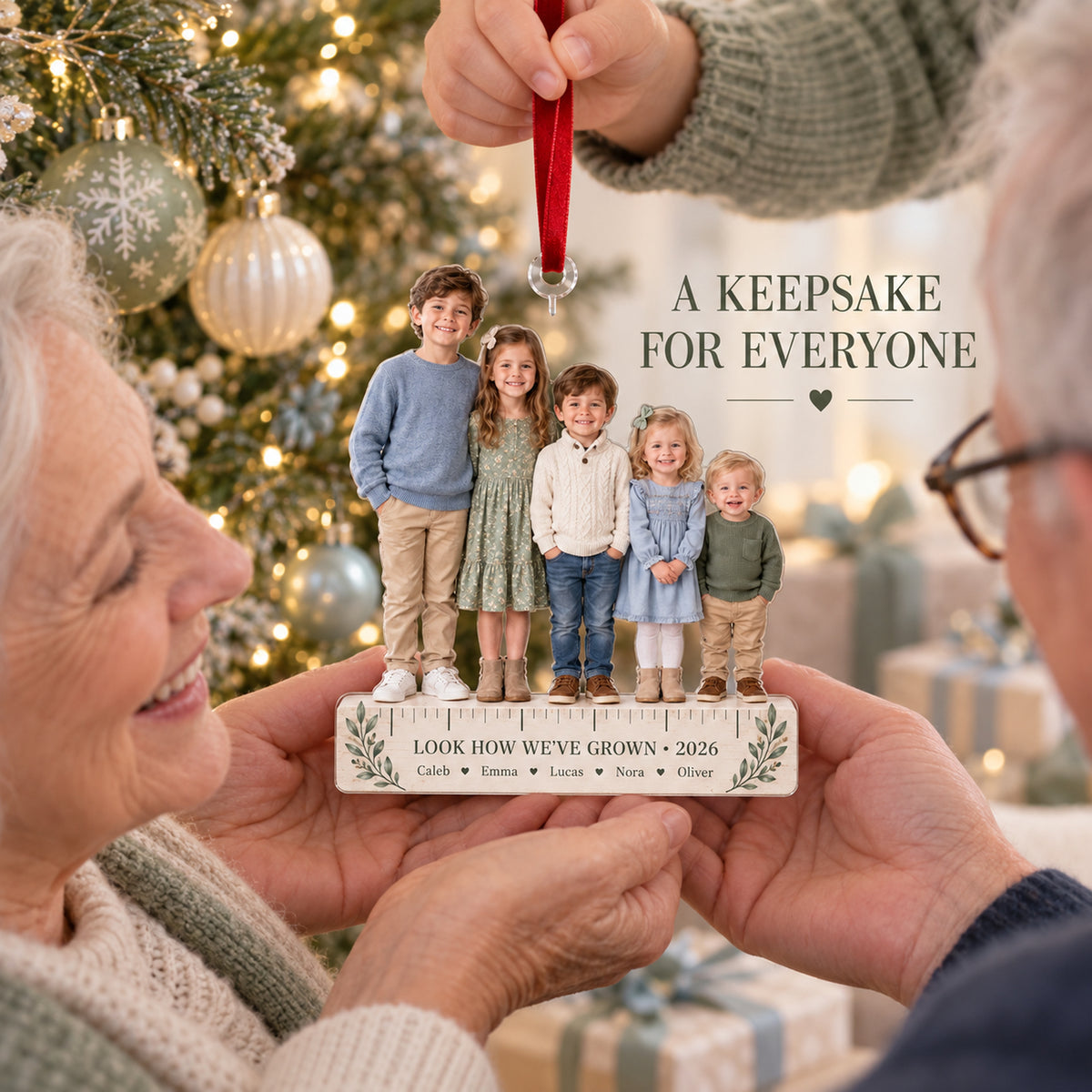 Custom Photo Grandkids Growth Lineup Acrylic Ornament — Gift inspiration