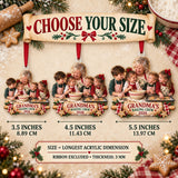 Custom Photo Grandma Baking Crew Acrylic Ornament — Size guide