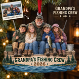 Custom Photo Grandpa Fishing Crew Acrylic Ornament — Main design