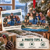 Custom Photo Grandpa Fishing Crew Acrylic Ornament — Personalization guide