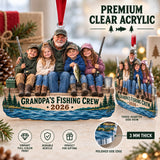 Custom Photo Grandpa Fishing Crew Acrylic Ornament — Flat acrylic material