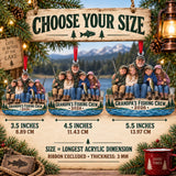 Custom Photo Grandpa Fishing Crew Acrylic Ornament — Size guide