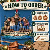 Custom Photo Grandpa Fishing Crew Acrylic Ornament — How to order