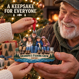 Custom Photo Grandpa Fishing Crew Acrylic Ornament — Gift inspiration