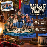 Custom Photo Grandpa Fishing Crew Acrylic Ornament — Production and delivery