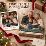 Custom Photo Storytime on the Sofa Acrylic Ornament — Personalization example