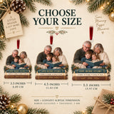 Custom Photo Storytime on the Sofa Acrylic Ornament — Size guide