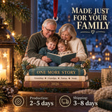 Custom Photo Storytime on the Sofa Acrylic Ornament — Production and delivery
