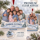 Custom Photo Grandkids Sleepover Pajamas Acrylic Ornament — Flat acrylic material