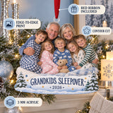 Custom Photo Grandkids Sleepover Pajamas Acrylic Ornament — Product details