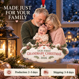 Custom Photo First Christmas as Grandparents Acrylic Ornament — Production and delivery