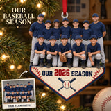 Custom Photo Baseball Full Team Season Photo Acrylic Ornament — Main design