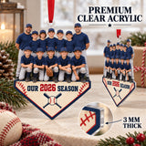 Custom Photo Baseball Full Team Season Photo Acrylic Ornament — Flat acrylic material