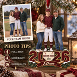Custom Photo Baseball Senior Night Player and Parents Acrylic Ornament — Personalization guide