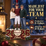 Custom Photo Baseball Senior Night Player and Parents Acrylic Ornament — Production and delivery
