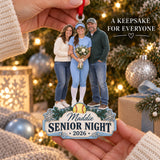 Custom Photo Softball Senior Night Player and Parents Acrylic Ornament — Gift inspiration