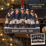 Custom Photo Dugout Laughing Moment Acrylic Ornament — Main design
