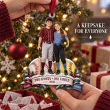 Custom Photo Sibling Baseball and Softball Duo Acrylic Ornament — Gift inspiration