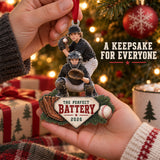 Custom Photo Pitcher Catcher Battery Acrylic Ornament — Gift inspiration