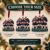 Custom Photo End of Season Team Banquet Acrylic Ornament — Size guide