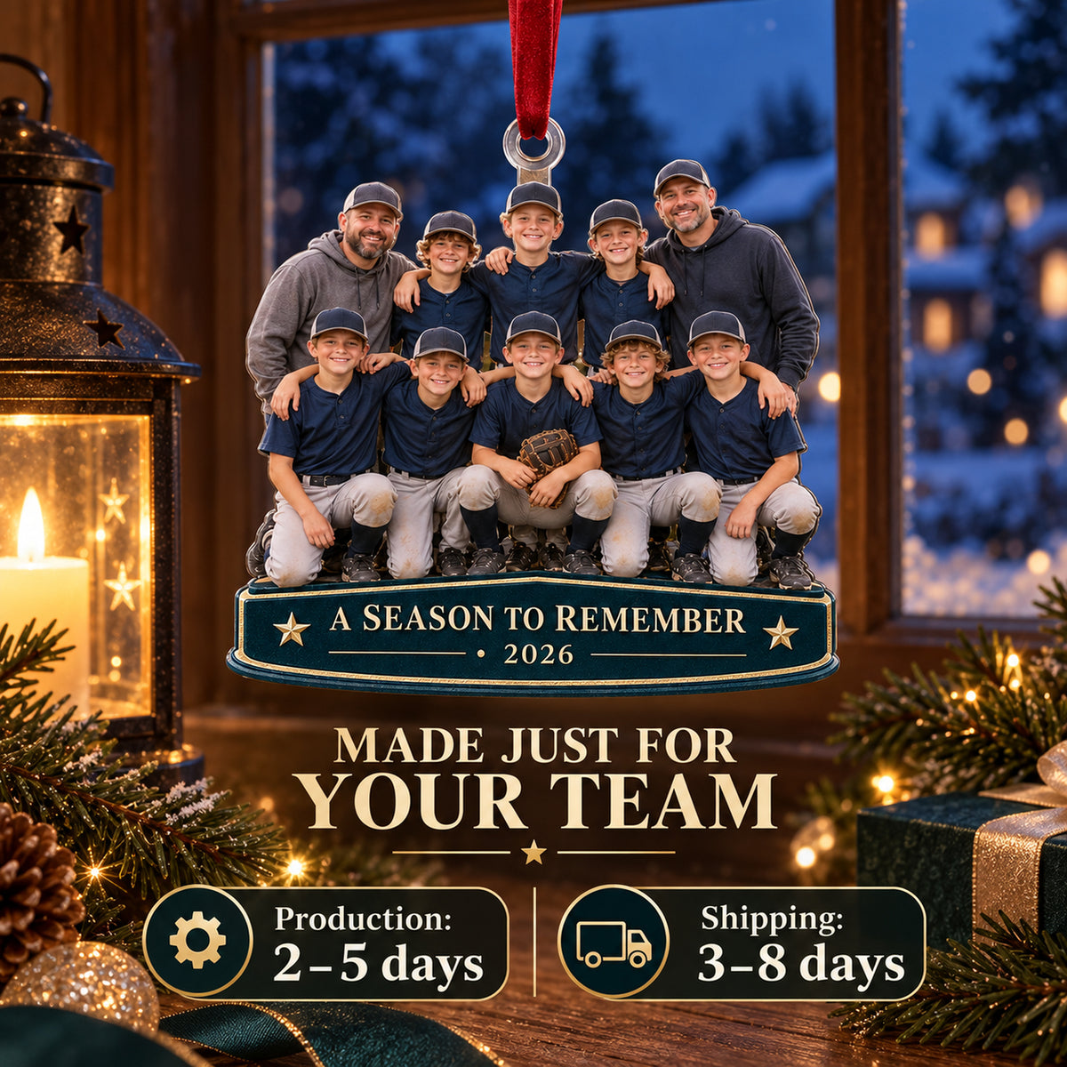 Custom Photo End of Season Team Banquet Acrylic Ornament — Production and delivery