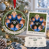 Custom Photo Team Huddle Circle Acrylic Ornament — Personalization guide