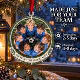 Custom Photo Team Huddle Circle Acrylic Ornament — Production and delivery