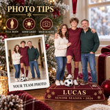Custom Photo Soccer Senior Night Player and Parents Acrylic Ornament — Personalization guide