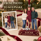 Custom Photo Soccer Senior Night Player and Parents Acrylic Ornament — Personalization example