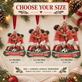 Custom Photo Goal Celebration Group Acrylic Ornament — Size guide