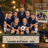 Custom Photo Coach and Team Sideline Acrylic Ornament — Main design