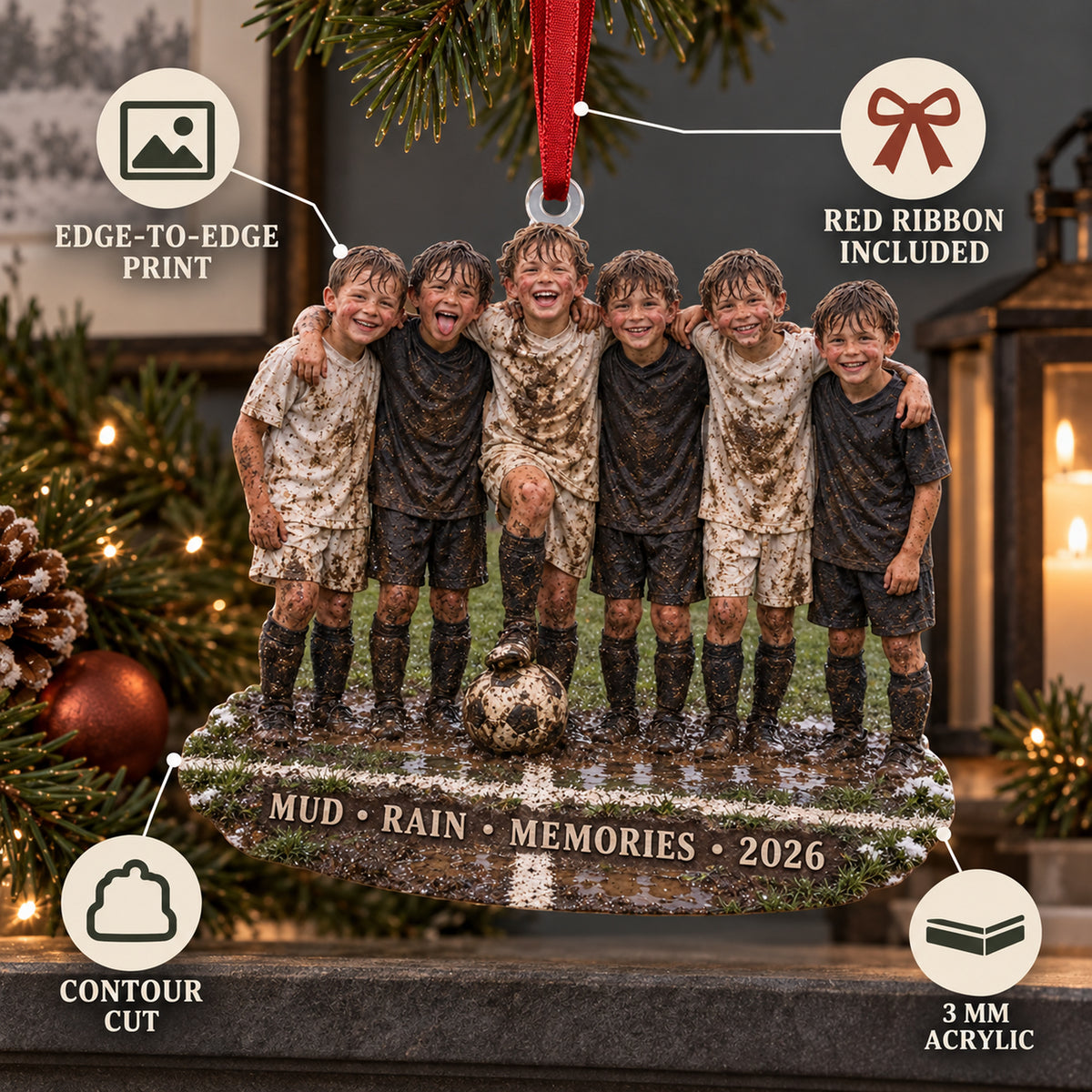 Custom Photo Muddy Rain Game Acrylic Ornament — Product details