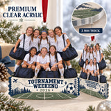 Custom Photo Soccer Tournament Weekend Acrylic Ornament — Flat acrylic material