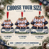 Custom Photo Soccer Tournament Weekend Acrylic Ornament — Size guide