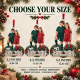 Custom Photo Sibling Soccer Duo Acrylic Ornament — Size guide